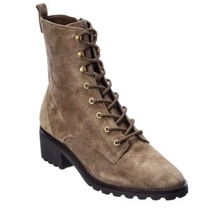 NEW IN BOX!!! TORY BURCH Suede Lace Up Combat Lug Sole Boots, 7.5